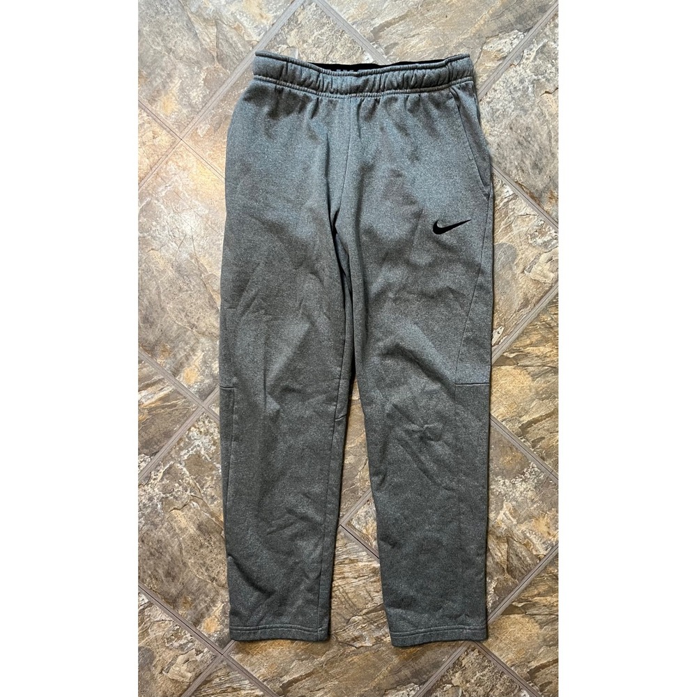 Nike Dri-FIT Training Pants Mens Small Gray Fleece Joggers 800191-091